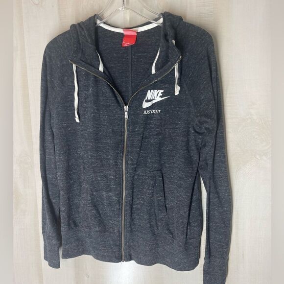 Nike gray vintage Just do it zipup jacket and capri joggers jacket/med, pants/sm - Picture 1 of 16